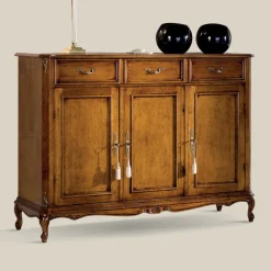 Credenza Classica in Legno Noce Bassano di Lusso Made in Italy - Richard