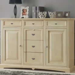 Credenza Classica in Legno Tanganica con 6 Cassetti e 2 Ante Made in Italy - Bragi