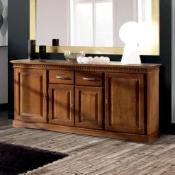 Credenza con 4 Ante e 2 Cassetti in Legno Bassano Made in Italy - Tanit