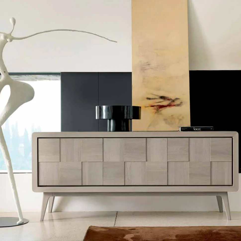Credenza con 3 ante in legno massello design moderno Nensi