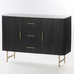 Credenza con Piano in Marmo e Struttura in Legno di Mango - Pescatore