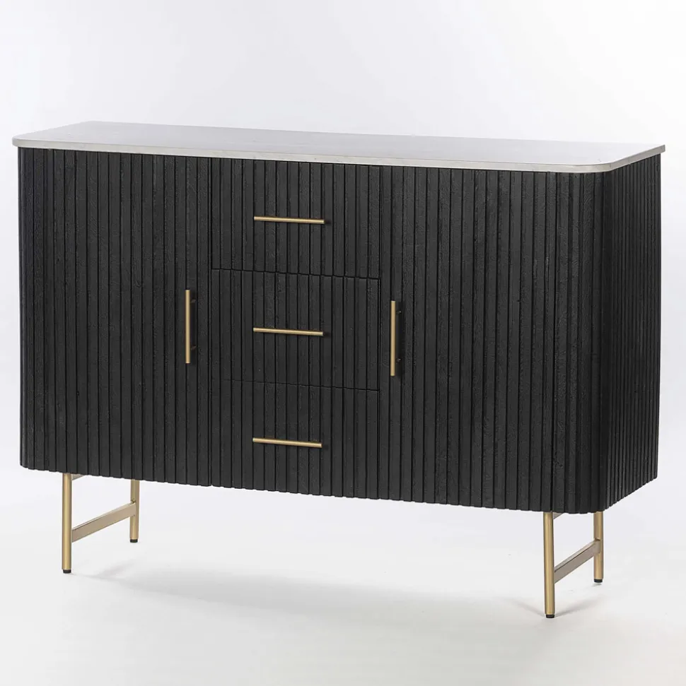 Credenza con Piano in Marmo e Struttura in Legno di Mango - Pescatore