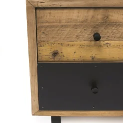 Credenza da Interno con un'Anta, 4 Cassetti e Piedi in Metallo - Slide
