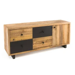 Credenza da Interno con un'Anta, 4 Cassetti e Piedi in Metallo - Slide