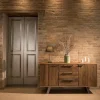 Credenza da Salotto con 2 Ante e 3 Cassetti in Legno Tropicale Riciclato - Slide