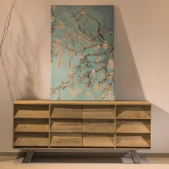 Credenza da Soggiorno con 2 Ante Centrali e 6 Cassetti Laterali - Slide