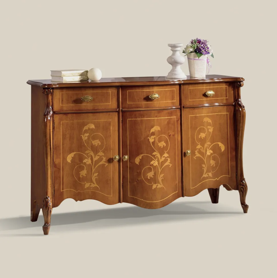 Credenza da Soggiorno in Legno Noce o Bianco Made in Italy - Ottaviano