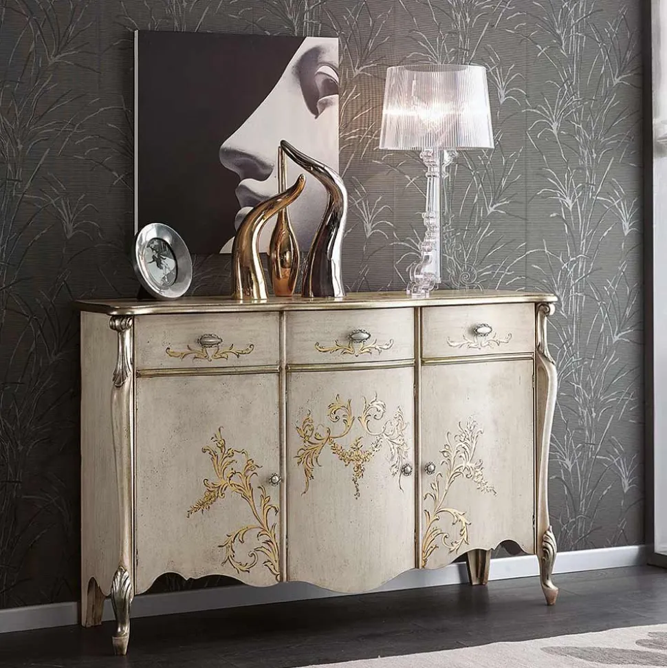 Credenza da Soggiorno in Legno Noce o Bianco Made in Italy - Ottaviano