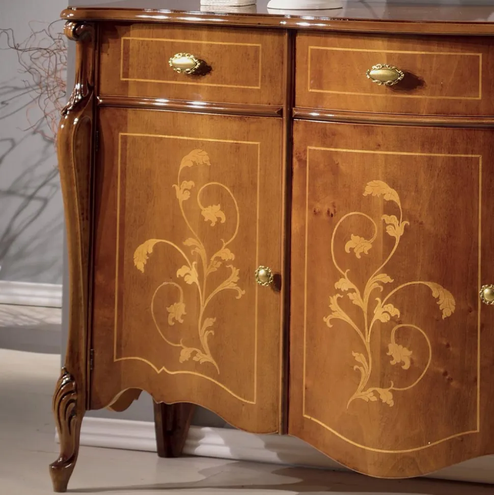 Credenza da Soggiorno in Legno Noce o Bianco Made in Italy - Ottaviano