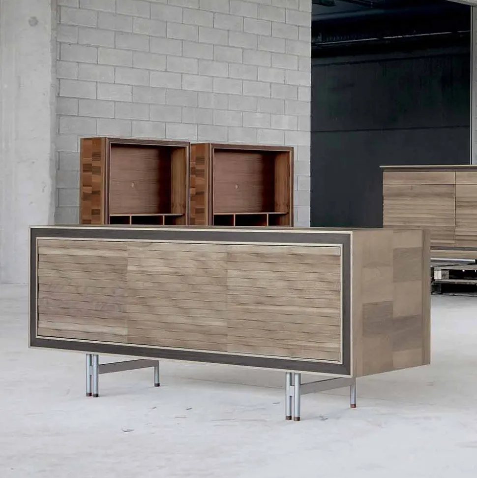 Credenza design moderno in legno massello, l.192xp.50cm, Teresa