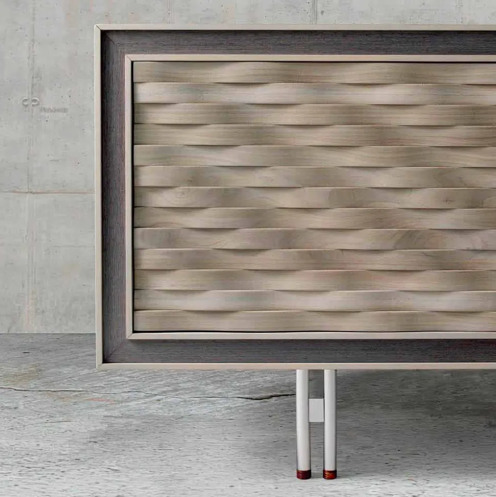 Credenza design moderno in legno massello, l.192xp.50cm, Teresa