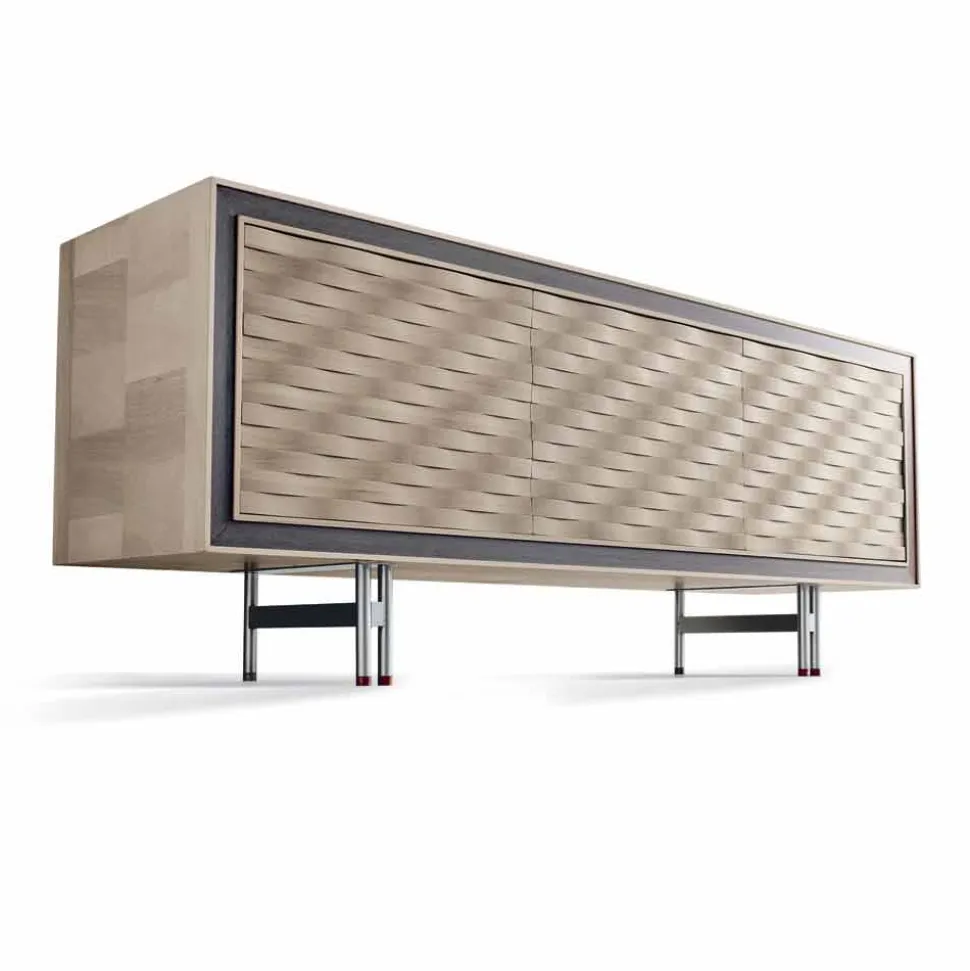 Credenza design moderno in legno massello, l.192xp.50cm, Teresa