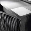 Credenza design moderno nera con 2 ante e cassettone estraibile Flora