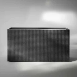 Credenza design moderno nera con 2 ante e cassettone estraibile Flora
