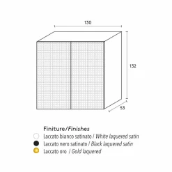 Credenza di design a 2 ante bianca, nera oppure oro modello Flora