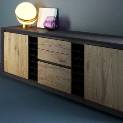 Credenza Impiallacciata su Truciolare di Pioppo Made in Italy - Leone
