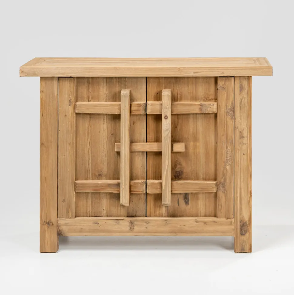 Credenza in Legno di Pino Naturale Invecchiato con 2 o 4 Ante - Aituno