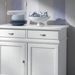 Credenza in Legno Laccato Bianco con 2 Ante e 2 Cassetti Made in Italy - Sogbo