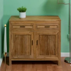Credenza in Teak Massello con 2 Ante e 2 Cassetti - Budo