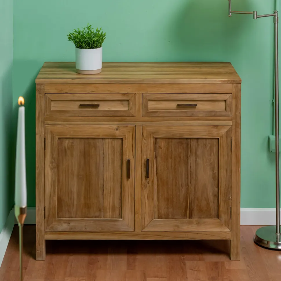 Credenza in Teak Massello con 2 Ante e 2 Cassetti - Budo
