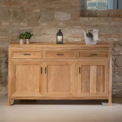 Credenza in Teak Massello con 3 Ante e 3 Cassetti - Sumo