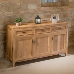 Credenza in Teak Massello con 3 Ante e 3 Cassetti - Sumo