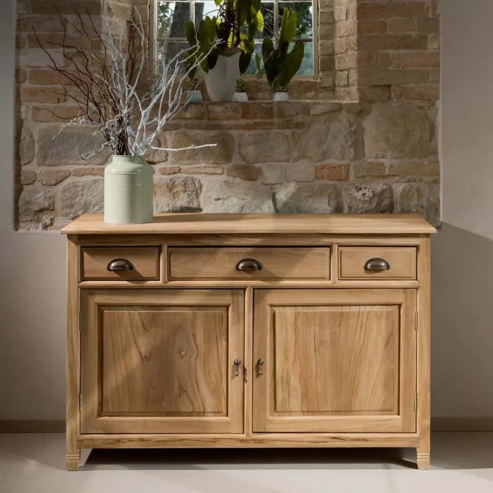 Credenza in Teak Massello con 2 Ante e 3 Cassetti - Karate