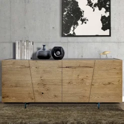 Credenza Living a 4 Ante in Legno Massello Made in Italy – Khal