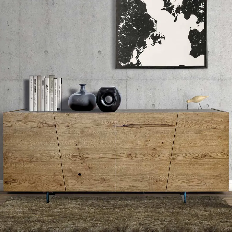 Credenza Living a 4 Ante in Legno Massello Made in Italy – Khal