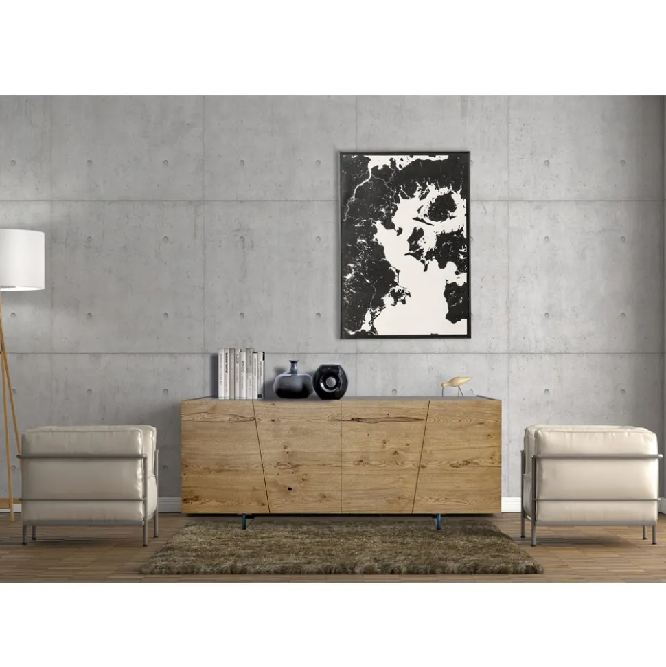 Credenza Living a 4 Ante in Legno Massello Made in Italy – Khal