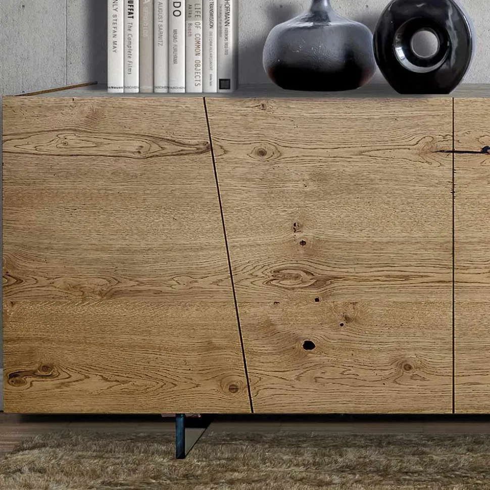Credenza Living a 4 Ante in Legno Massello Made in Italy – Khal