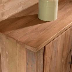 Credenza Living con 2 Ante e 3 Cassetti Centrali in Legno Riciclato - Slide