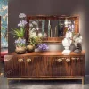 Credenza moderna con 4 ante in legno di ebano lucido Ada 2