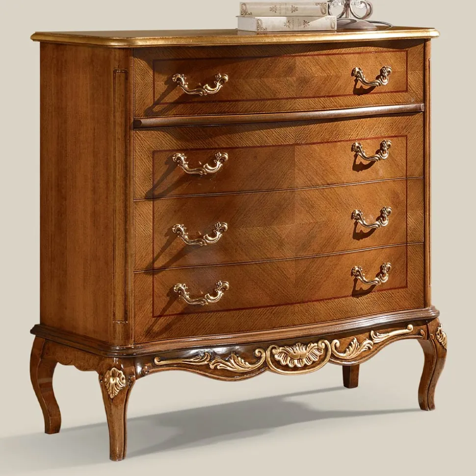 Credenza Salotto Classica Legno Bianco o Noce Made in Italy - Chantilly