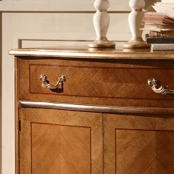 Credenza Salotto Classica Legno Blu Avio o Noce Made in Italy - Chantilly
