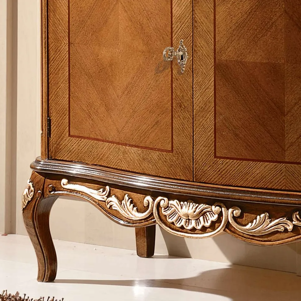 Credenza Salotto Classica Legno Blu Avio o Noce Made in Italy - Chantilly