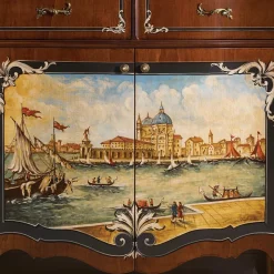 Credenza Soggiorno in Legno con Decoro Veneziano Made in Italy - Ottaviano