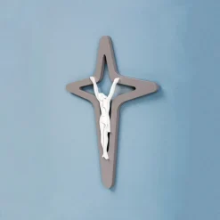 Crocifisso di Christo Bianco e Grigio Inciso a Laser Made in Italy - Teresa