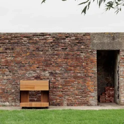 Cucina da Esterno 96x70x93 cm Realizzata in Teak Massiccio e Alluminio - Raffinata