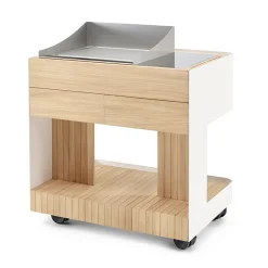 Cucina da Esterno 96x70x93 cm Realizzata in Teak Massiccio e Alluminio - Raffinata
