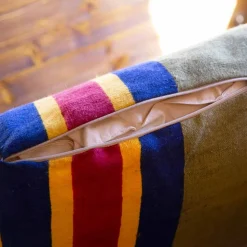 Cuscino Artistico d’Artigianato Italiano Dipinto a Mano Pezzo Unico in Canapa