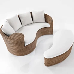 Daybad da Giardino in Fibra Polyrattan 2 Elementi - Donna