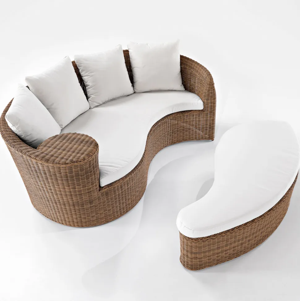 Daybad da Giardino in Fibra Polyrattan 2 Elementi - Donna