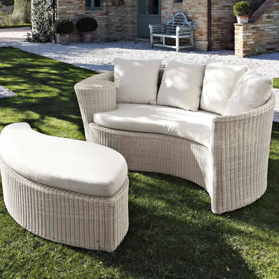 Daybad da Giardino in Fibra Polyrattan 2 Elementi - Donna