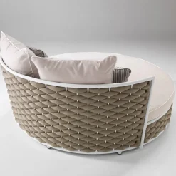 Daybed da Esterno in Alluminio e Tessuto Intrecciato a Mano - Reda