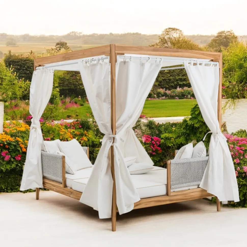 Daybed da Esterno in Teak ed Intreccio in Corda - Arjuna