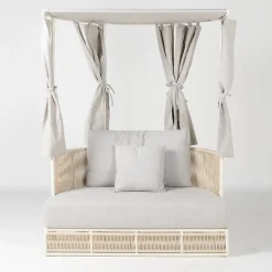 Daybed da Giardino in Teak, Alluminio, Corda ROPE+ e Cuscini - Arcangelo