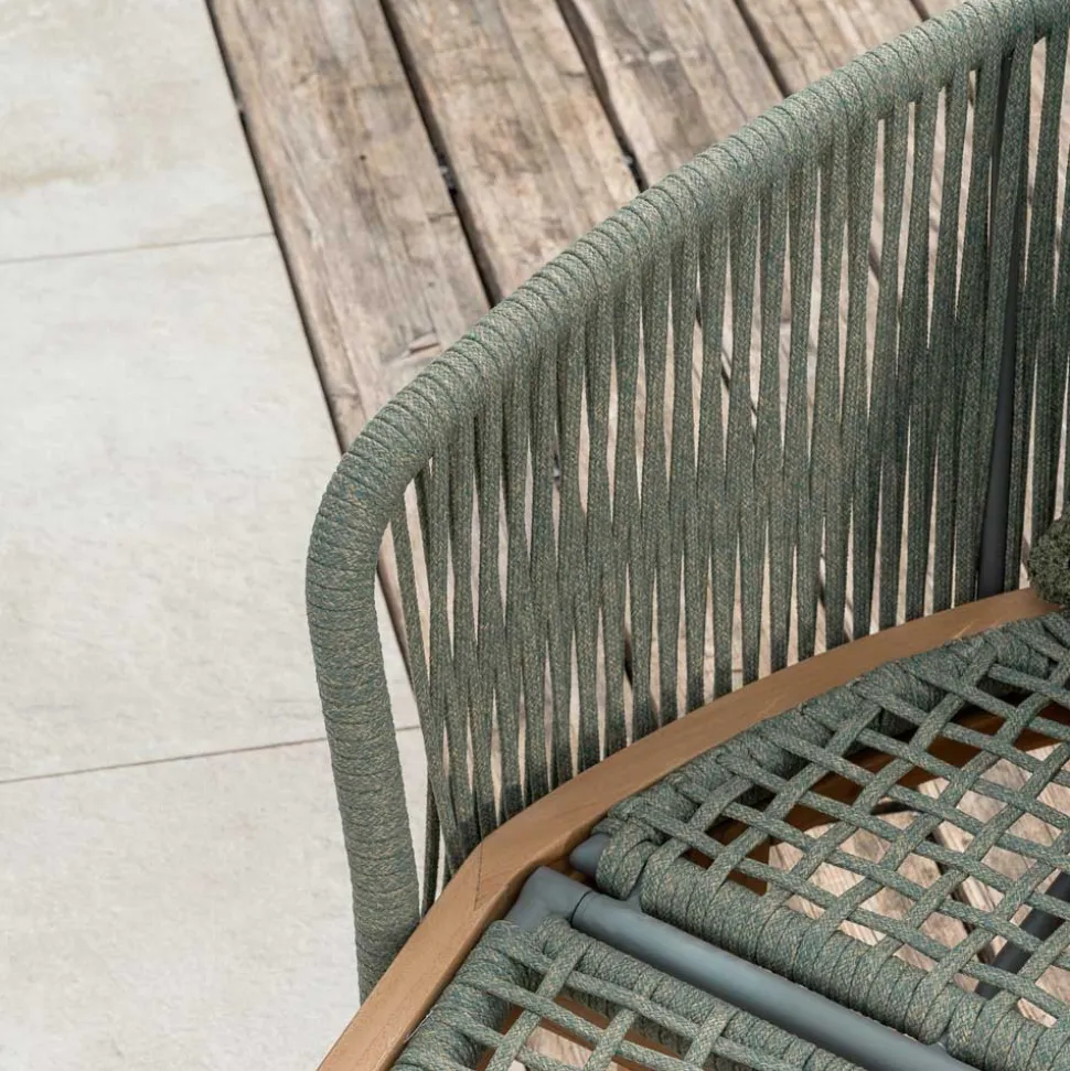 Daybed da Giardino in Teak, Alluminio, Corda e Cuscini - Jacub