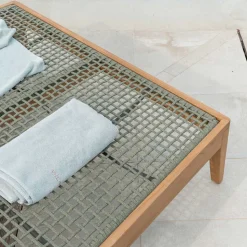 Daybed da Giardino in Teak, Alluminio, Corda e Cuscini - Jacub
