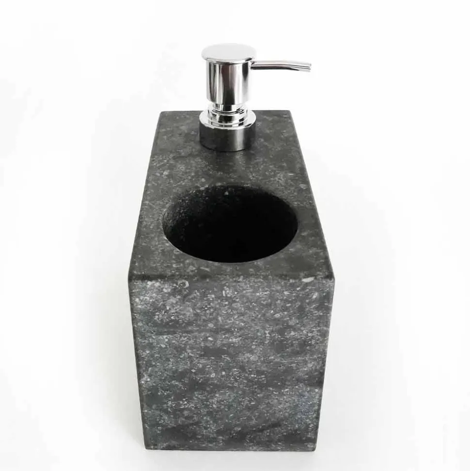 Dispenser per Sapone Liquido con Bicchiere in Marmo Made in Italy - Clik
